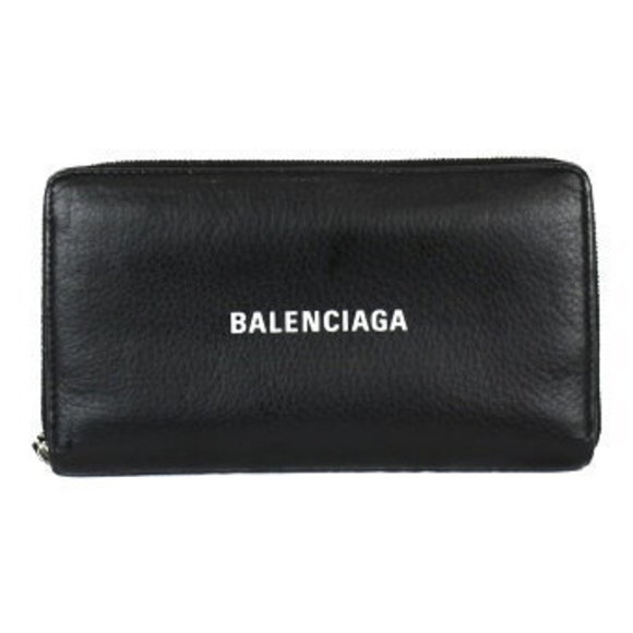 BALENCIAGA Long Wallet Black Leather - Picture 1 of 9